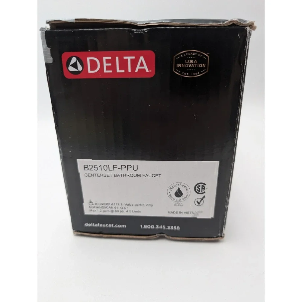 Delta Foundations 4 in. Centerset Bathroom Faucet in Chrome, B2510LF-PPU‎